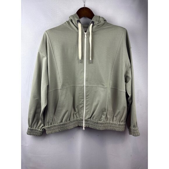 Brunello Cucinelli Tops - Women’s Brunello Cucinelli Small Olive Green Zip-Up Hoodie